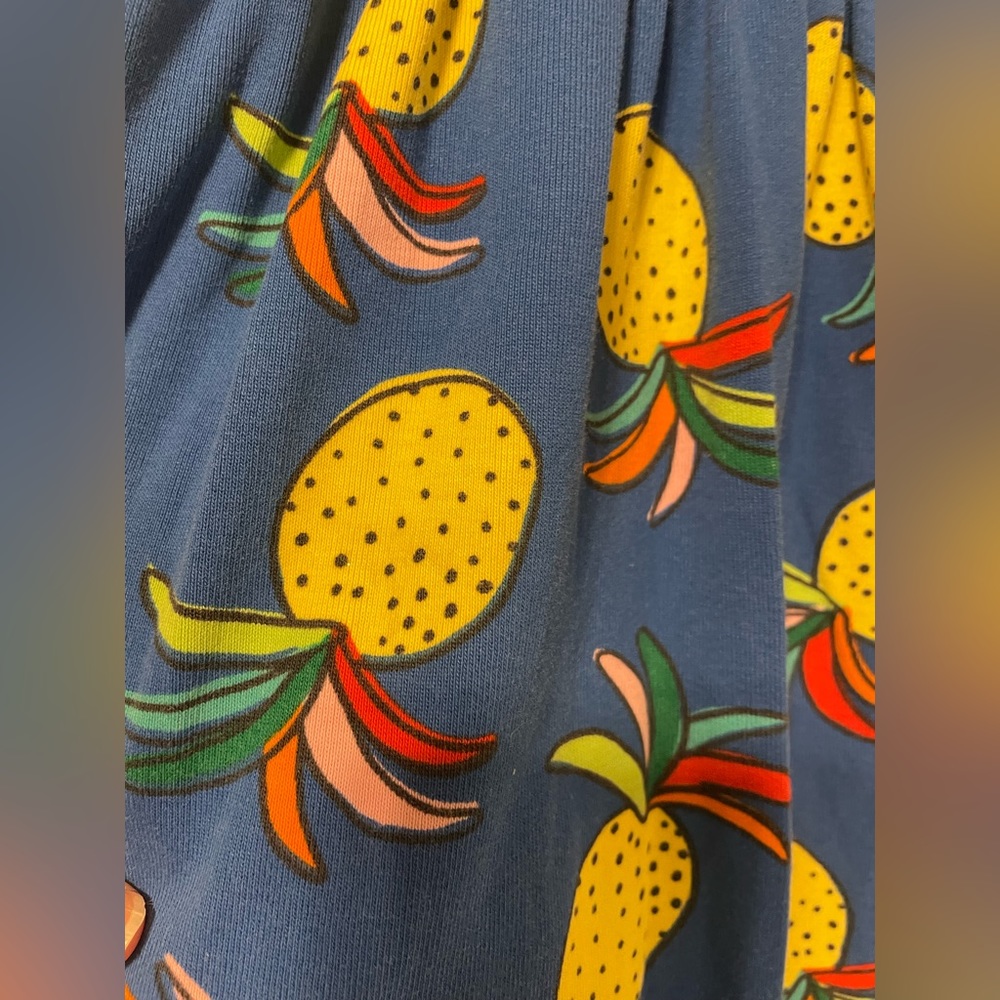 Hanna Andersson Sleeveless Pineapple Print Empire Waist Dress Size 8 - Picture 3 of 5